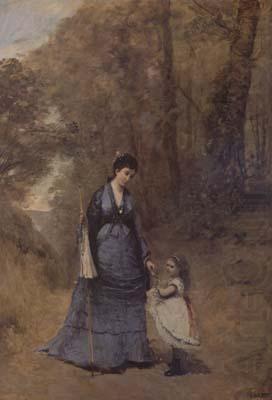 Jean Baptiste Camille  Corot Madame Stumpf et sa fille (mk11) china oil painting image